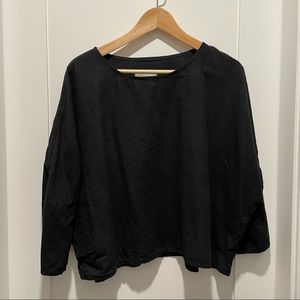 Classic Black Long Sleeve Women's Top